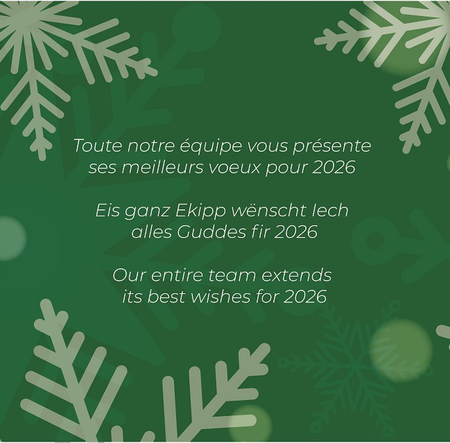 Toute notre équipe vous présente ses meilleurs vœux pour 2026